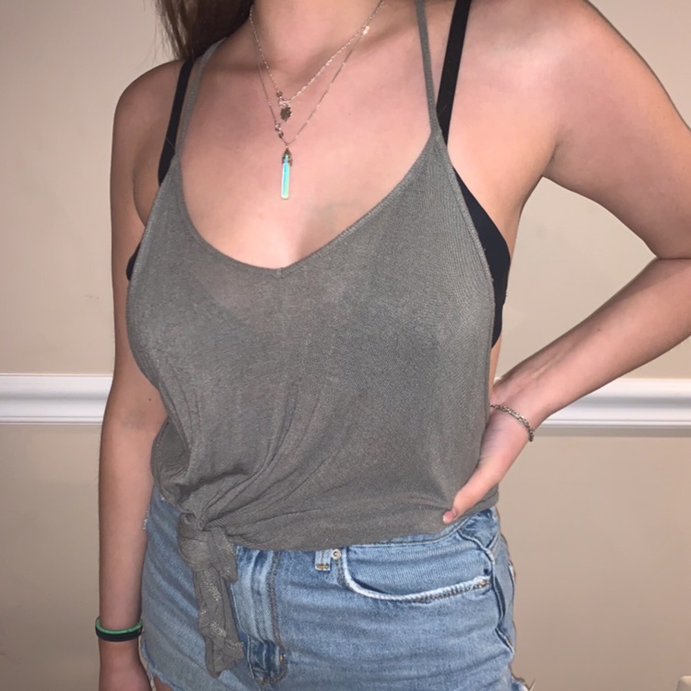 Jade Green Spaghetti Strap Tank Top